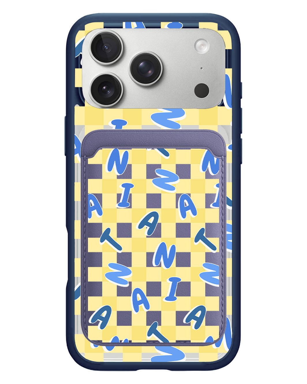 iPhone Magnetic Wallet Case - Checkered Monogram 3.0