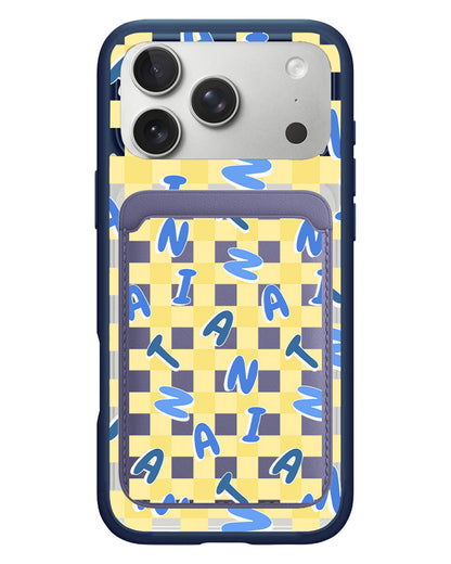 iPhone Magnetic Wallet Case - Checkered Monogram 3.0