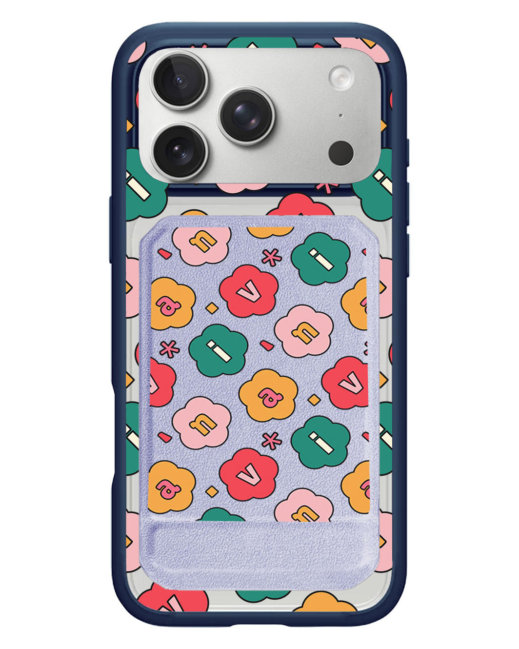iPhone Magnetic Multifold Wallet - Flower Petals Monogram 3.0