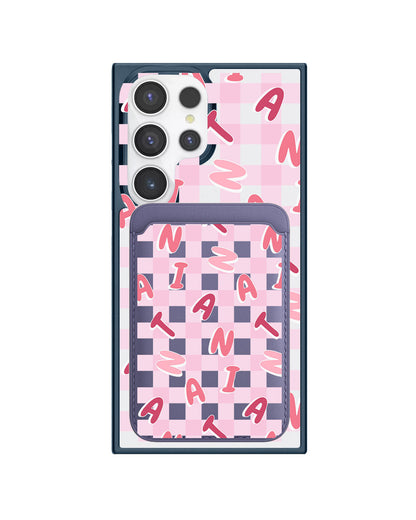 Android Magnetic Wallet Case - Checkered Monogram 1.0