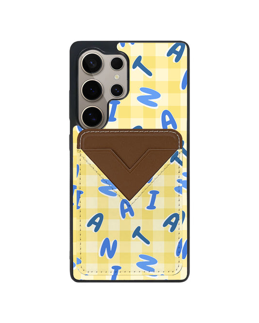 Android Avant Wallet Case - Custom Monogram 3.0 Checkered 3.0