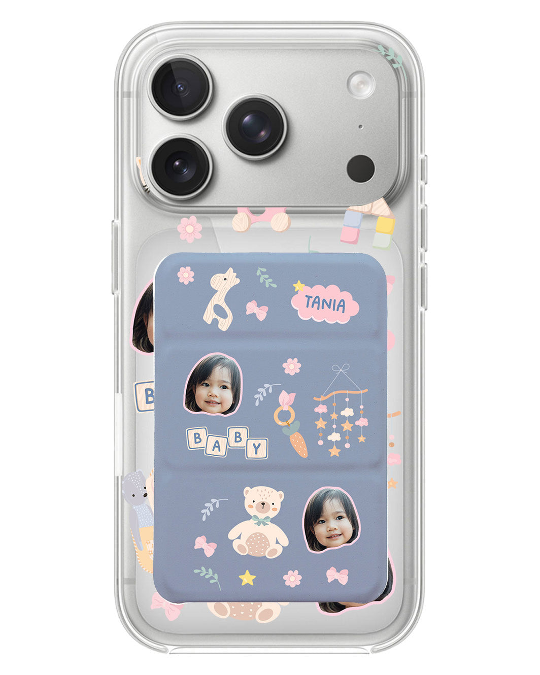 iPhone Magnetic Trifold Wallet Case - Face Grid Girl's Toys