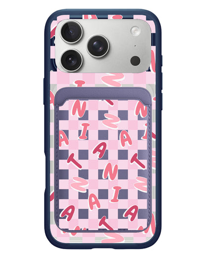 iPhone Magnetic Wallet Case - Checkered Monogram 1.0