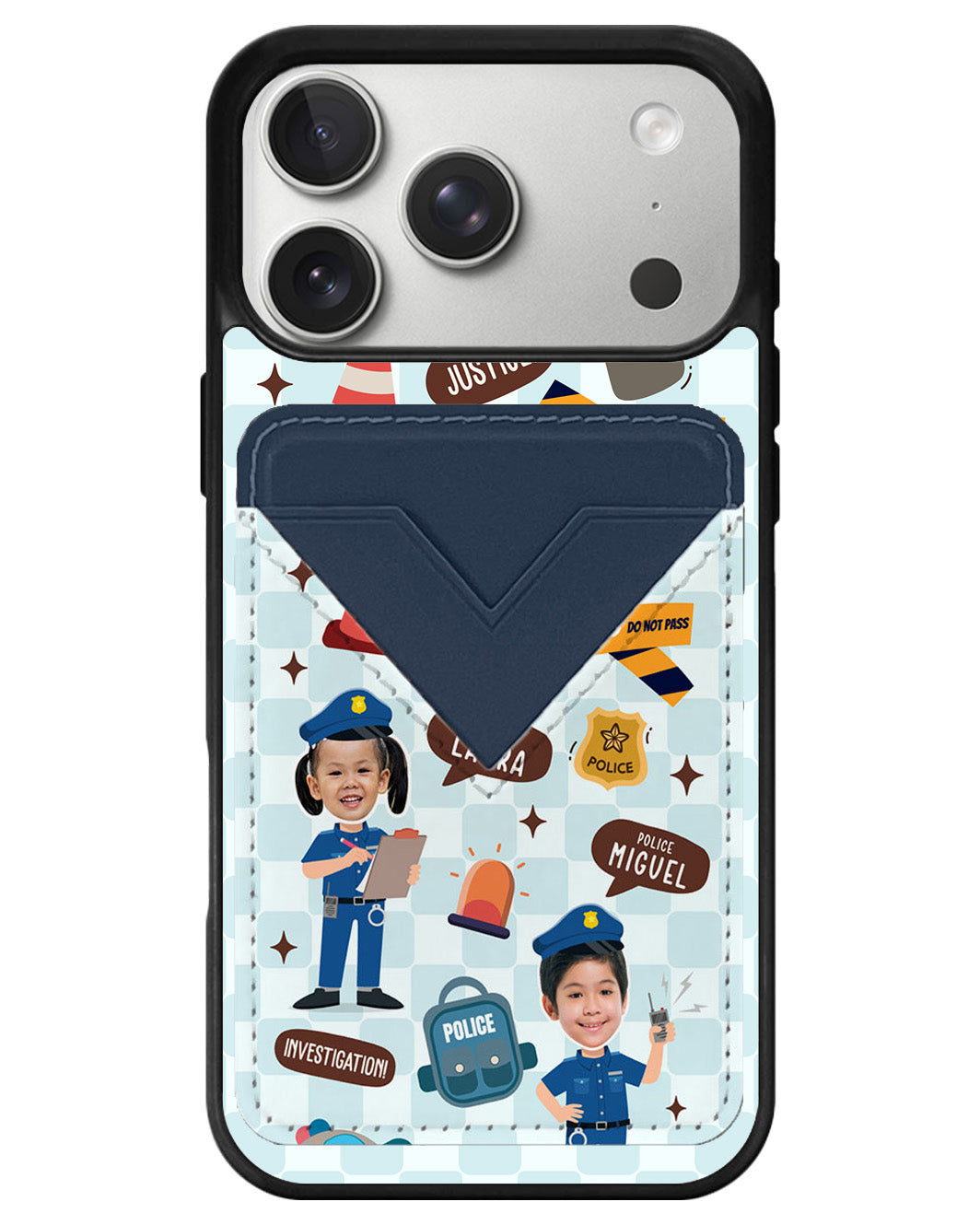 iPhone Avant Wallet Case - Face Grid Dream Police
