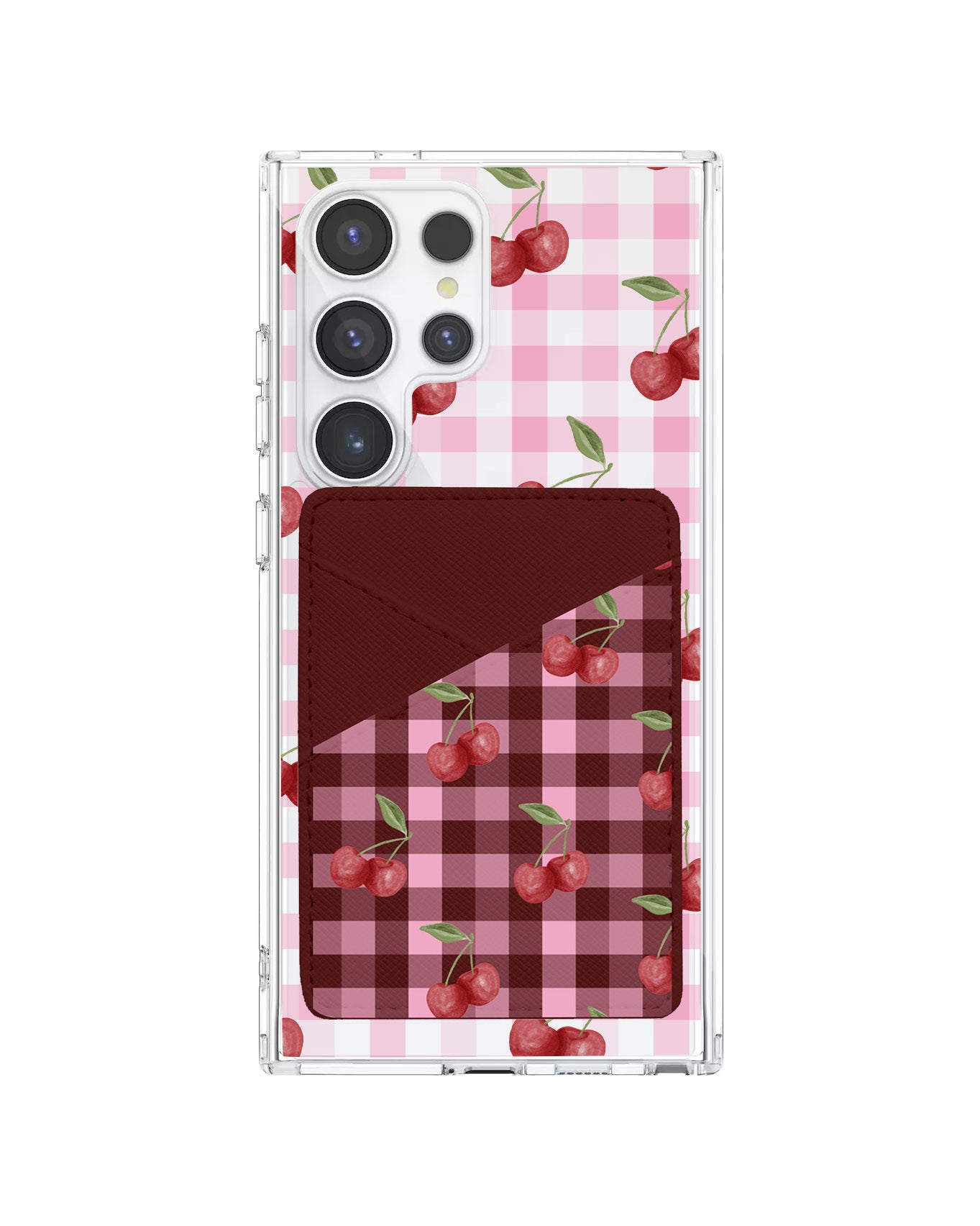 Android Phone Wallet Case - Cherry Tartan