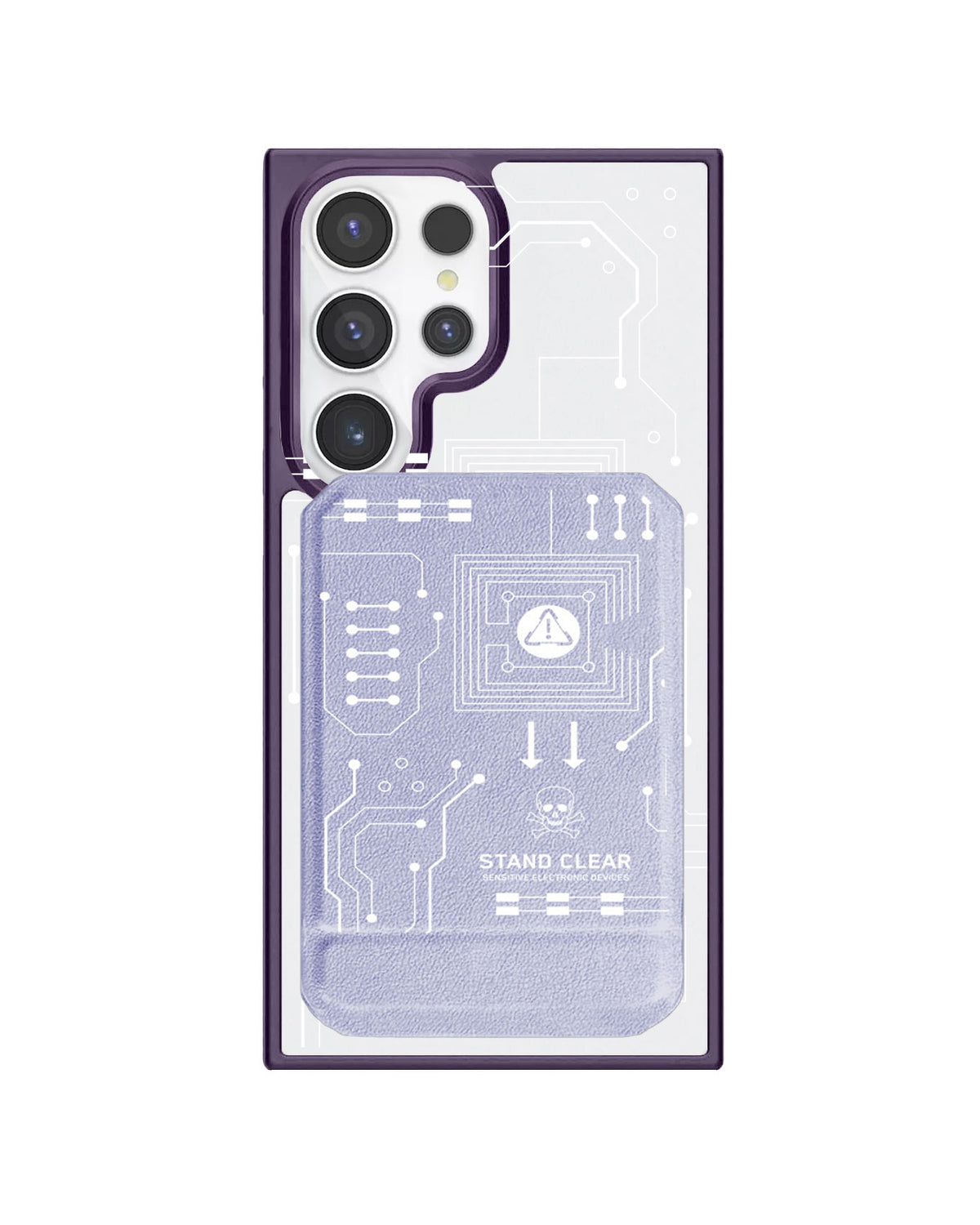 Android Magnetic Multifold Wallet - Circuit White