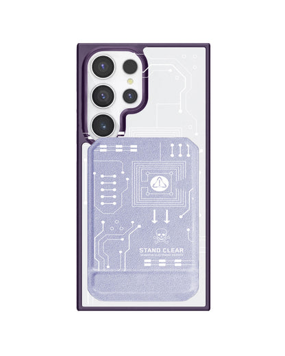 Android Magnetic Multifold Wallet - Circuit White