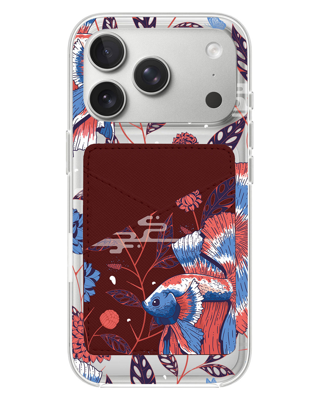 iPhone Phone Wallet Case - Fish & Floral 2.0