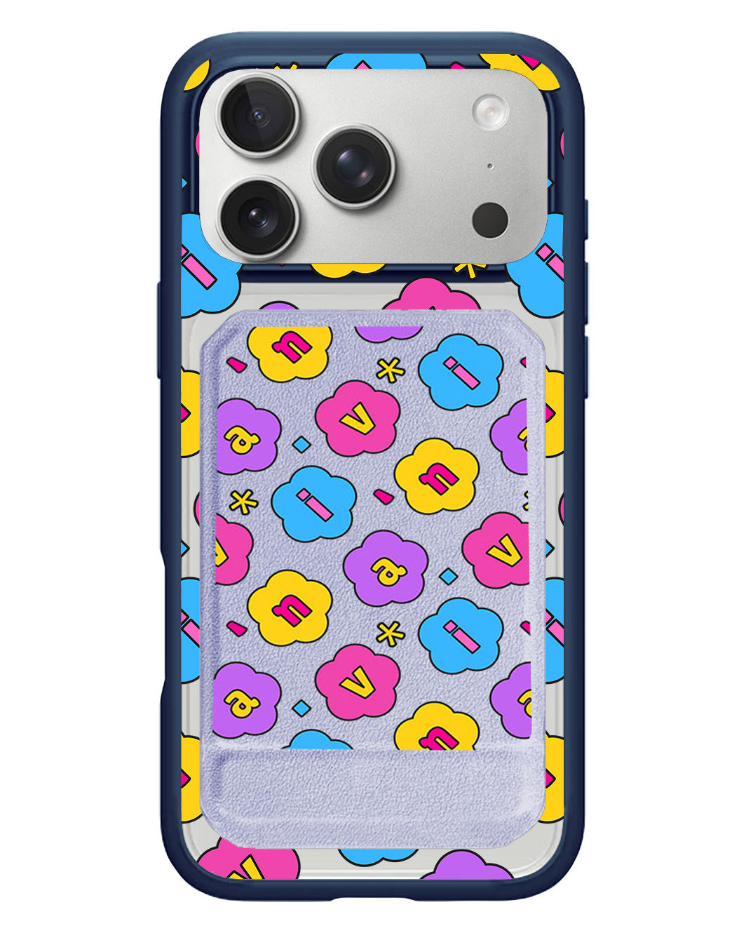 iPhone Magnetic Multifold Wallet - Flower Petals Monogram 4.0
