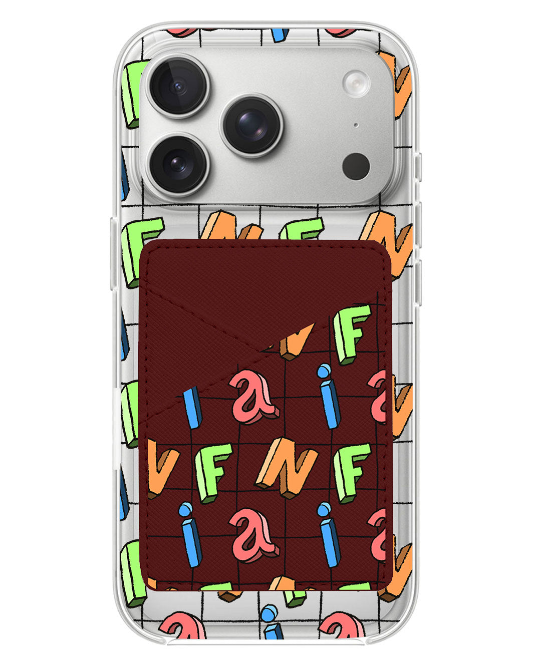 iPhone Phone Wallet Case - Playful Monogram