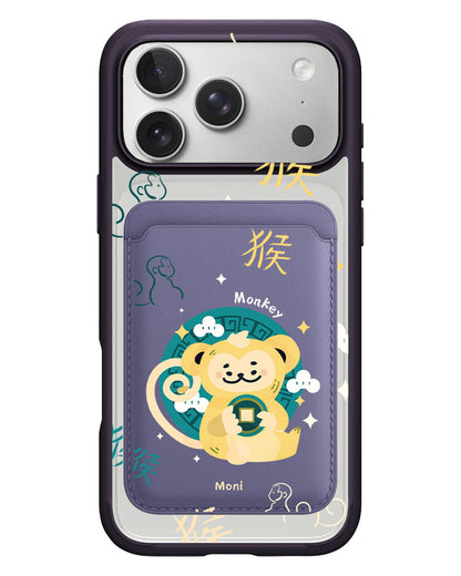 iPhone Magnetic Wallet Case - Monkey (Chinese Zodiac / Shio)
