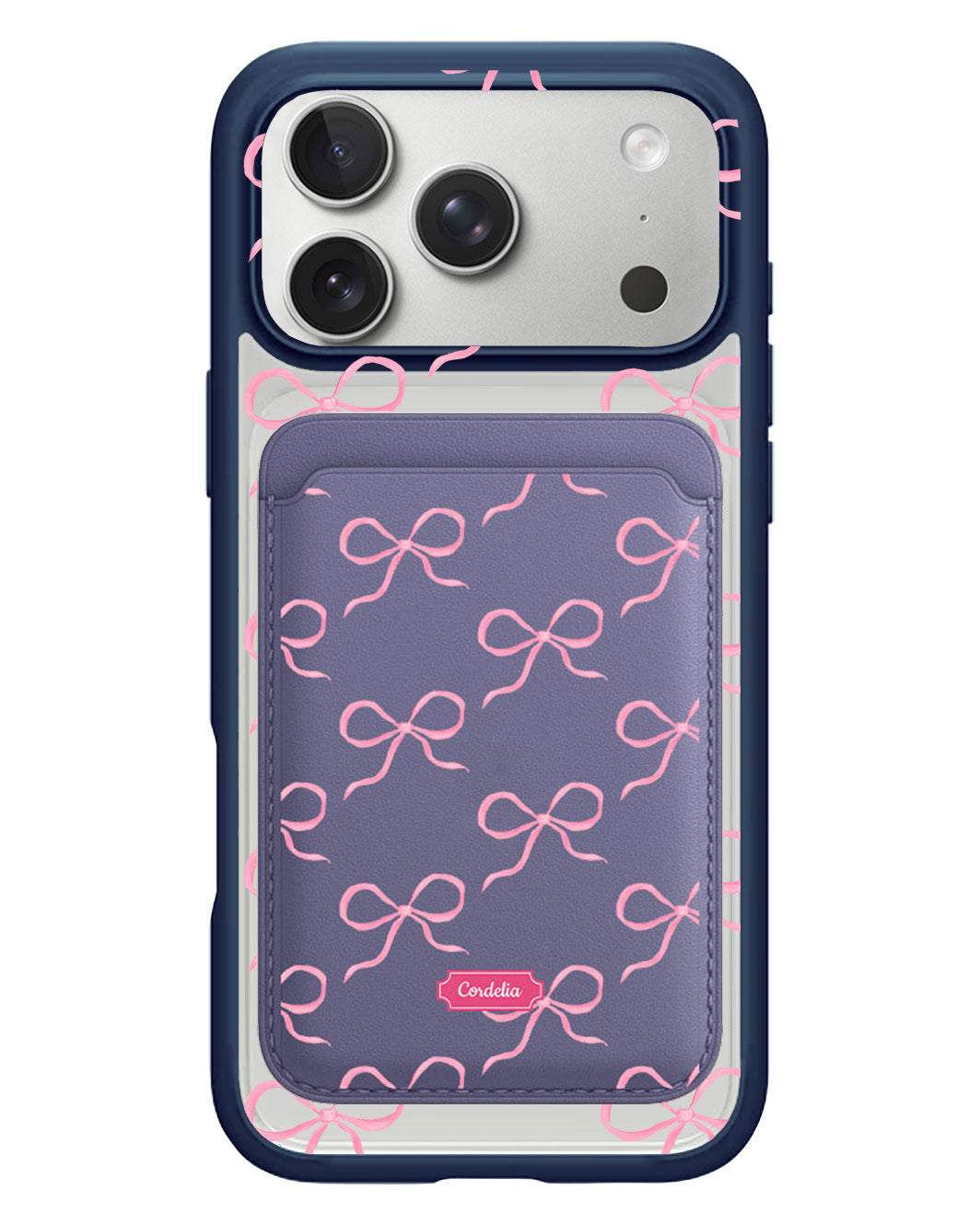 iPhone Magnetic Wallet Case - Coquette Pink Bow