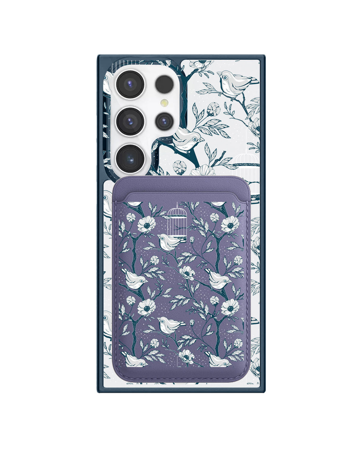 Android Magnetic Wallet Case - Lovebird Monochrome