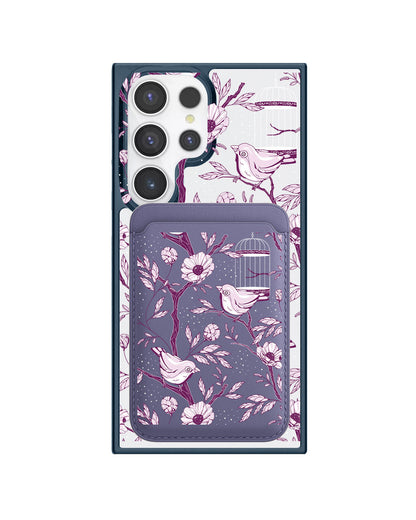 Android Magnetic Wallet Case - Lovebird Monochrome 5.0