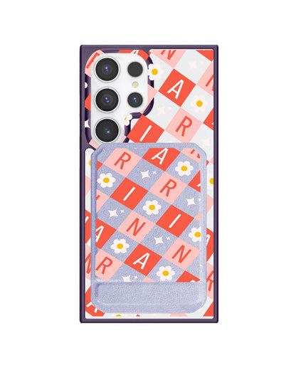 Android Magnetic Multifold Wallet - Flower Grid Monogram 2.0