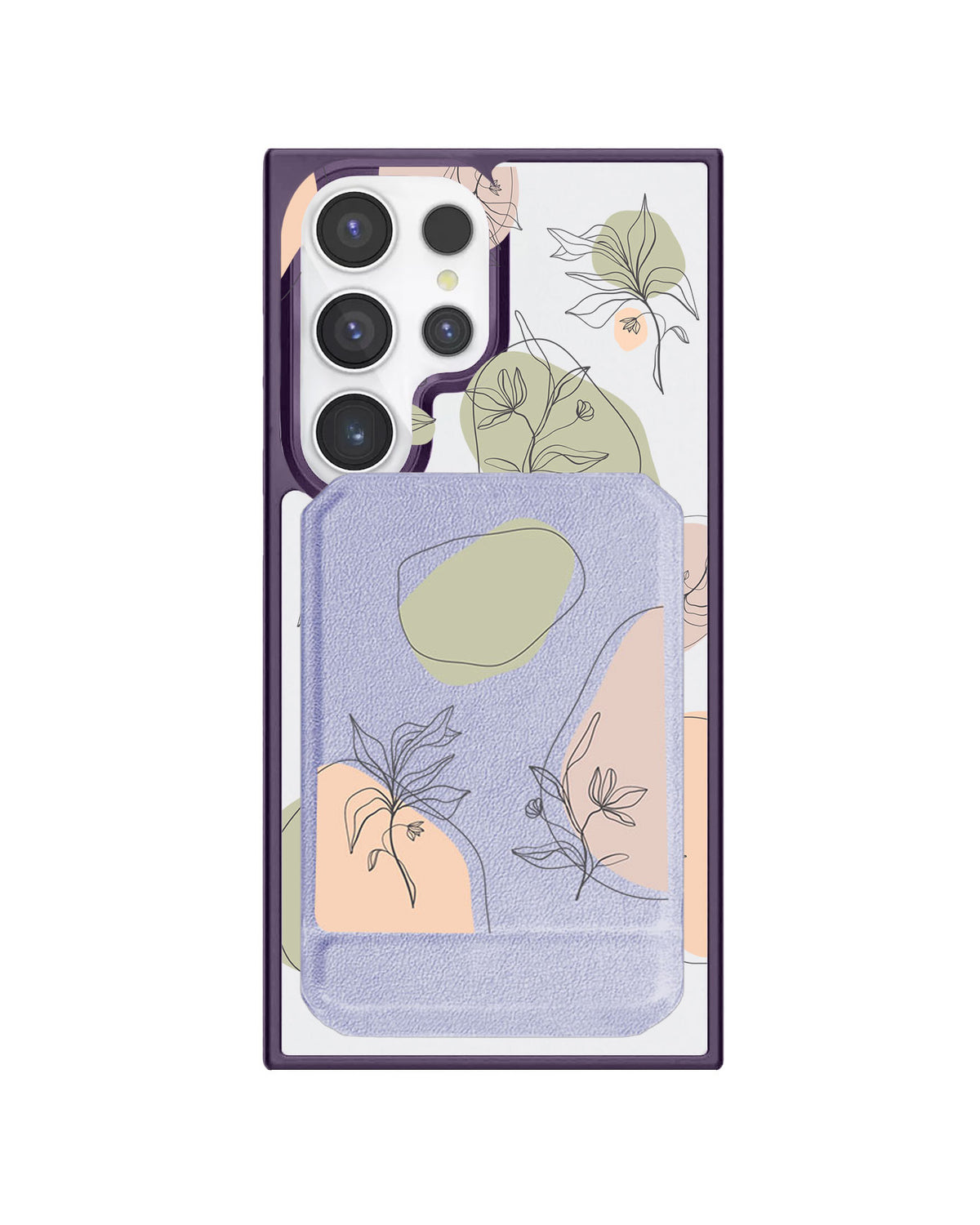 Android Magnetic Multifold Wallet - Sketchy Flower