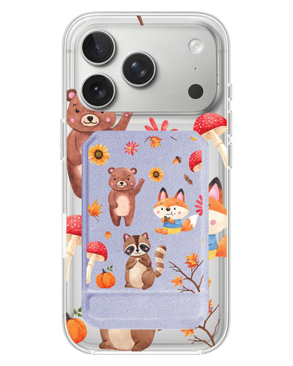 iPhone Magnetic Multifold Wallet - Autumn Animals