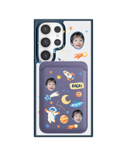 Android Magnetic Wallet Case - Face Grid Astronout