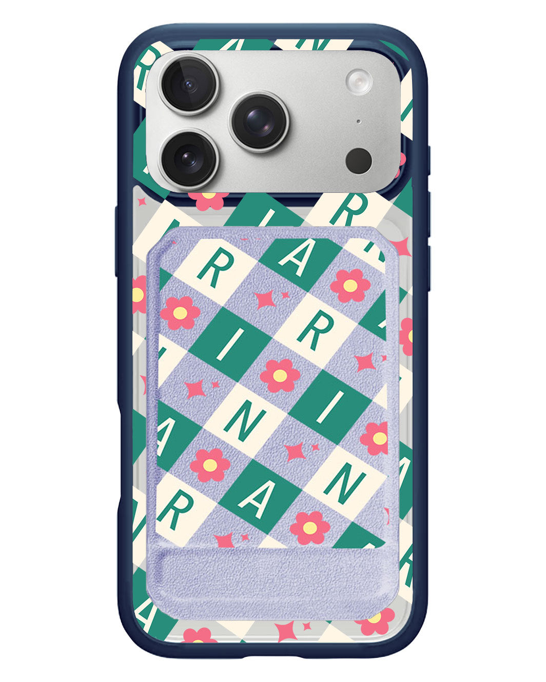 iPhone Magnetic Multifold Wallet - Flower Grid Monogram 4.0