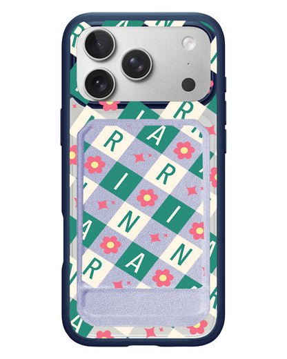 iPhone Magnetic Multifold Wallet - Flower Grid Monogram 4.0
