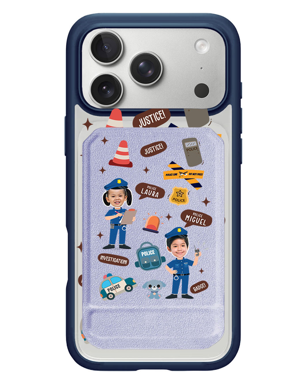iPhone Magnetic Multifold Wallet - Face Grid Dream Police