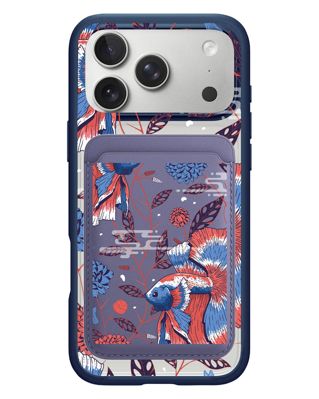 iPhone Magnetic Wallet Case - Fish & Floral 2.0