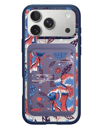 iPhone Magnetic Wallet Case - Fish & Floral 2.0