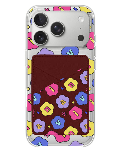 iPhone Phone Wallet Case - Flower Petals Monogram 2.0