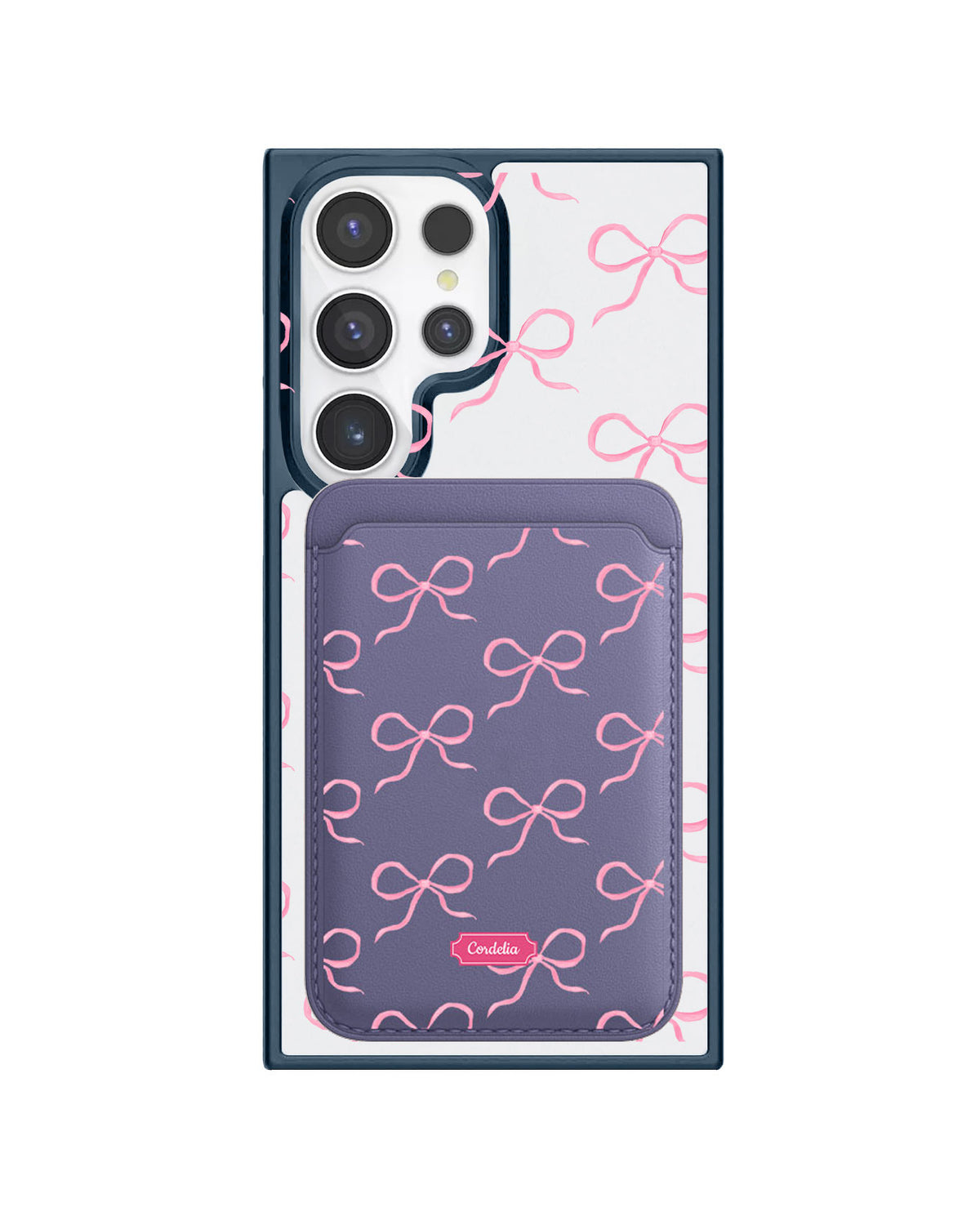 Android Magnetic Wallet Case - Coquette Pink Bow