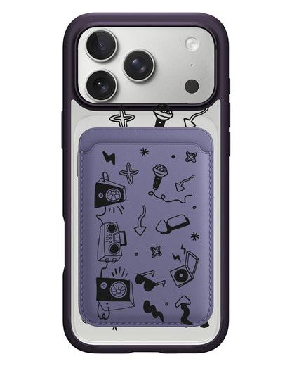 iPhone Magnetic Wallet Case - Rock n Roll Black
