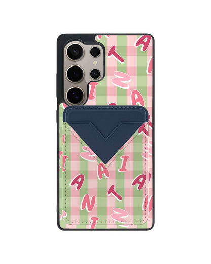Android Avant Wallet Case - Custom Monogram 3.0 Checkered 4.0