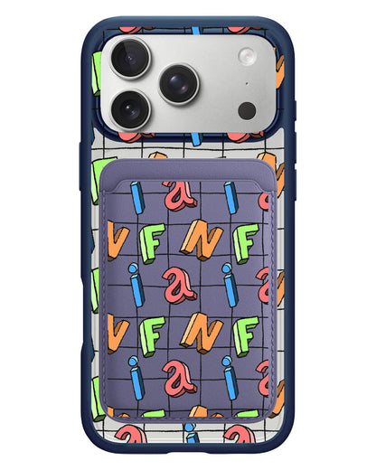 iPhone Magnetic Wallet Case - Playful Monogram