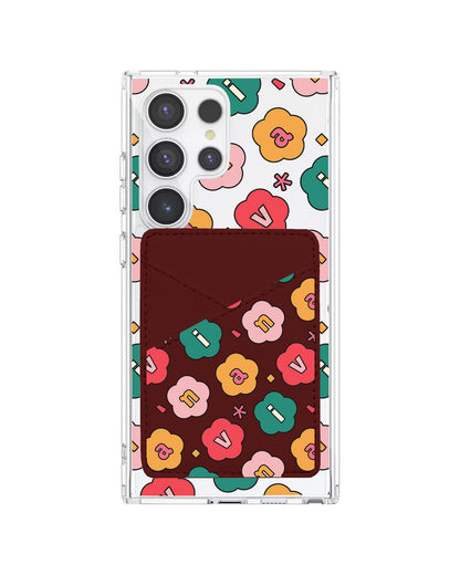 Android Phone Wallet Case - Flower Petals Monogram 3.0