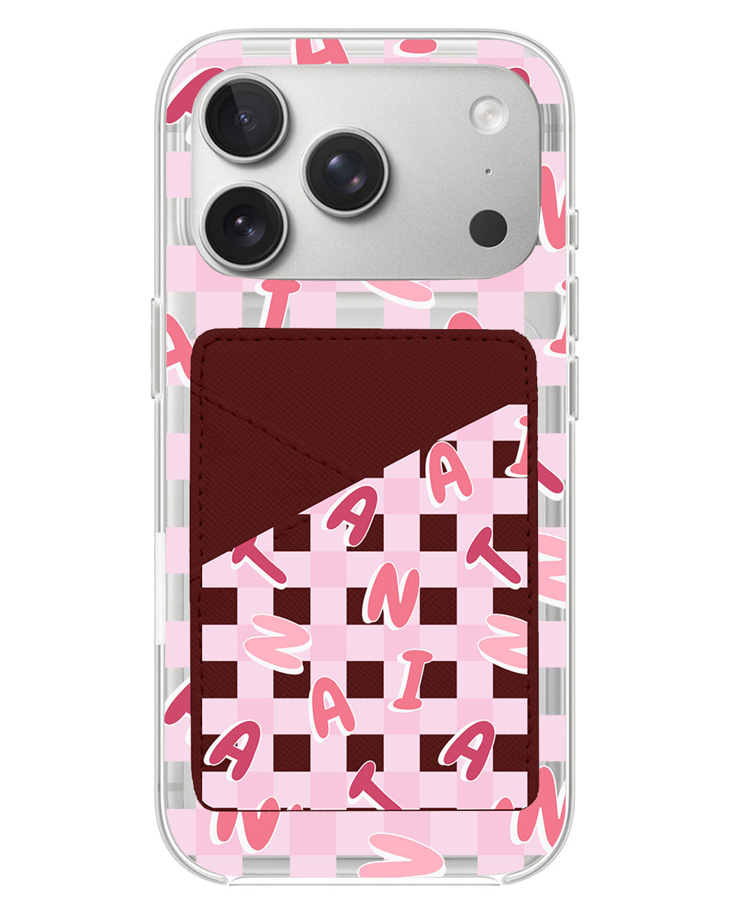 iPhone Phone Wallet Case - Checkered Monogram 1.0