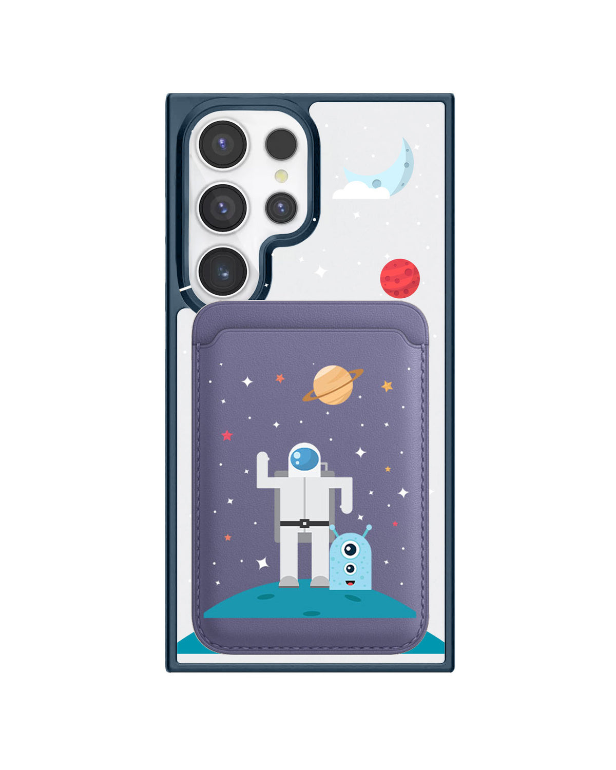 Android Magnetic Wallet Case - Blue Alien