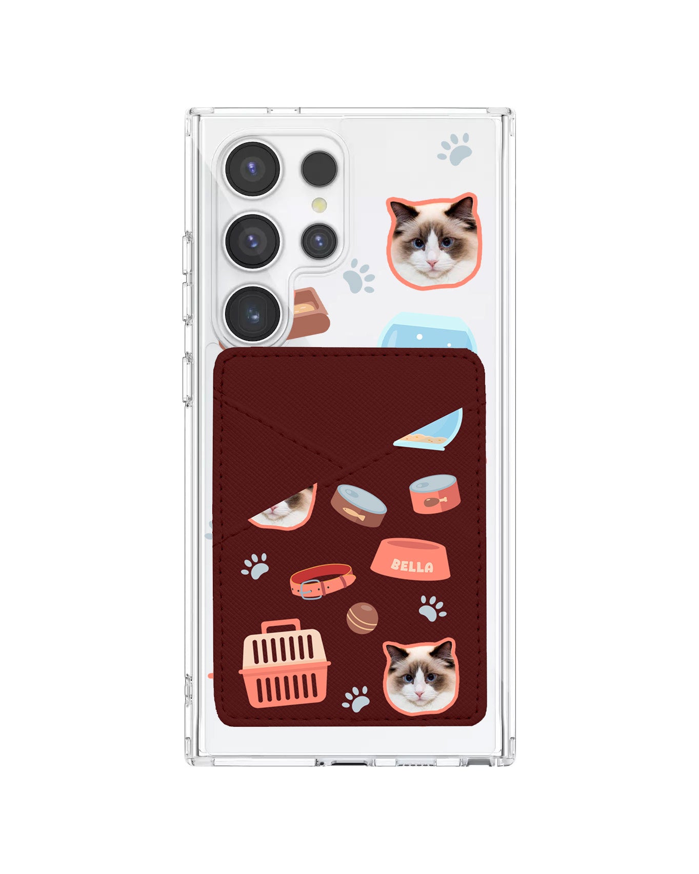 Android Phone Wallet Case - Pet Grid Kitty Cozy Corner