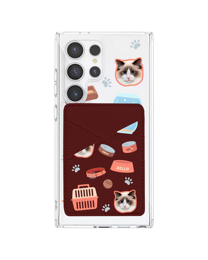 Android Phone Wallet Case - Pet Grid Kitty Cozy Corner