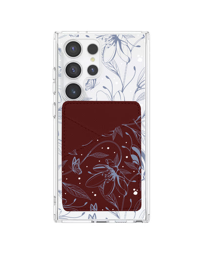 Android Phone Wallet Case - Sketchy Flower & Butterfly 2.0