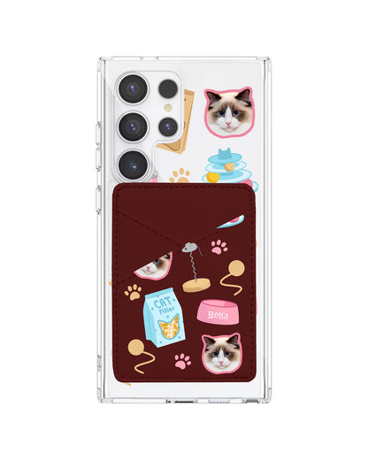 Android Phone Wallet Case - Pet Grid Kitty Playtime