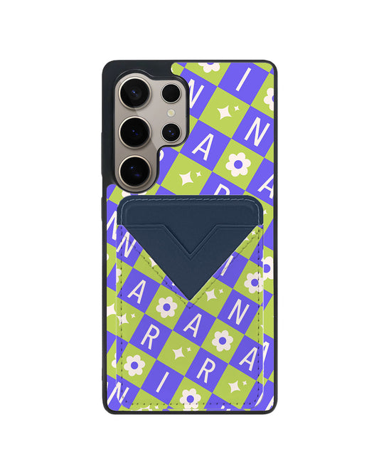 Android Avant Wallet Case - Flower Grid Monogram 5.0