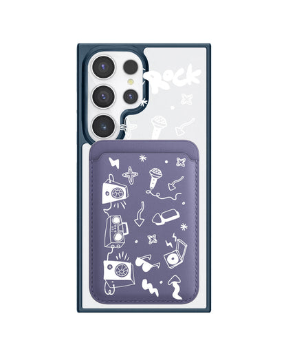 Android Magnetic Wallet Case - Rock N Roll White