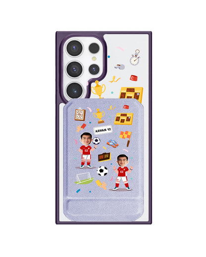 Android Magnetic Multifold Wallet - Face Grid Dream Soccer
