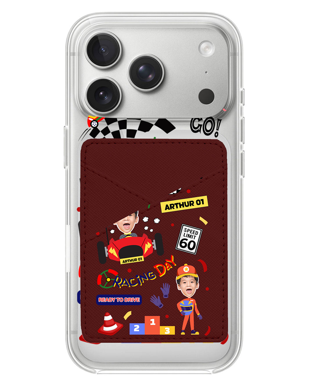 iPhone Phone Wallet Case - Face Grid Dream Racer