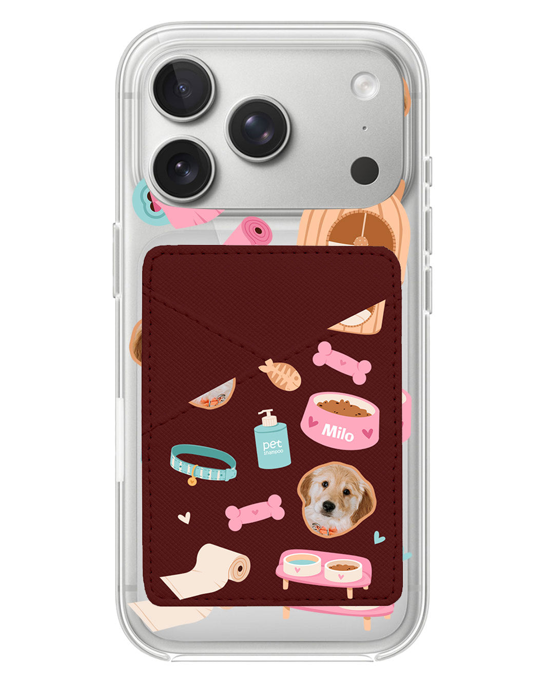 iPhone Phone Wallet Case - Pet Grid Puppy Life