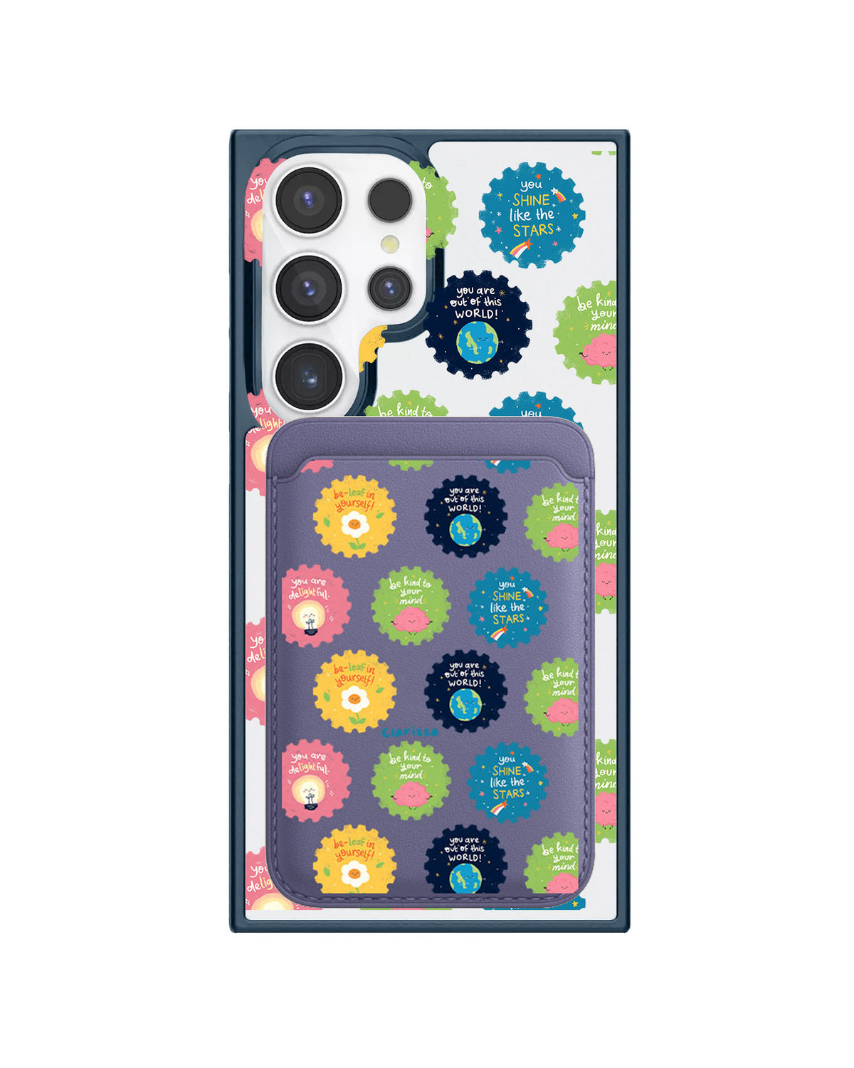 Android Magnetic Wallet Case - Quotes Stamps