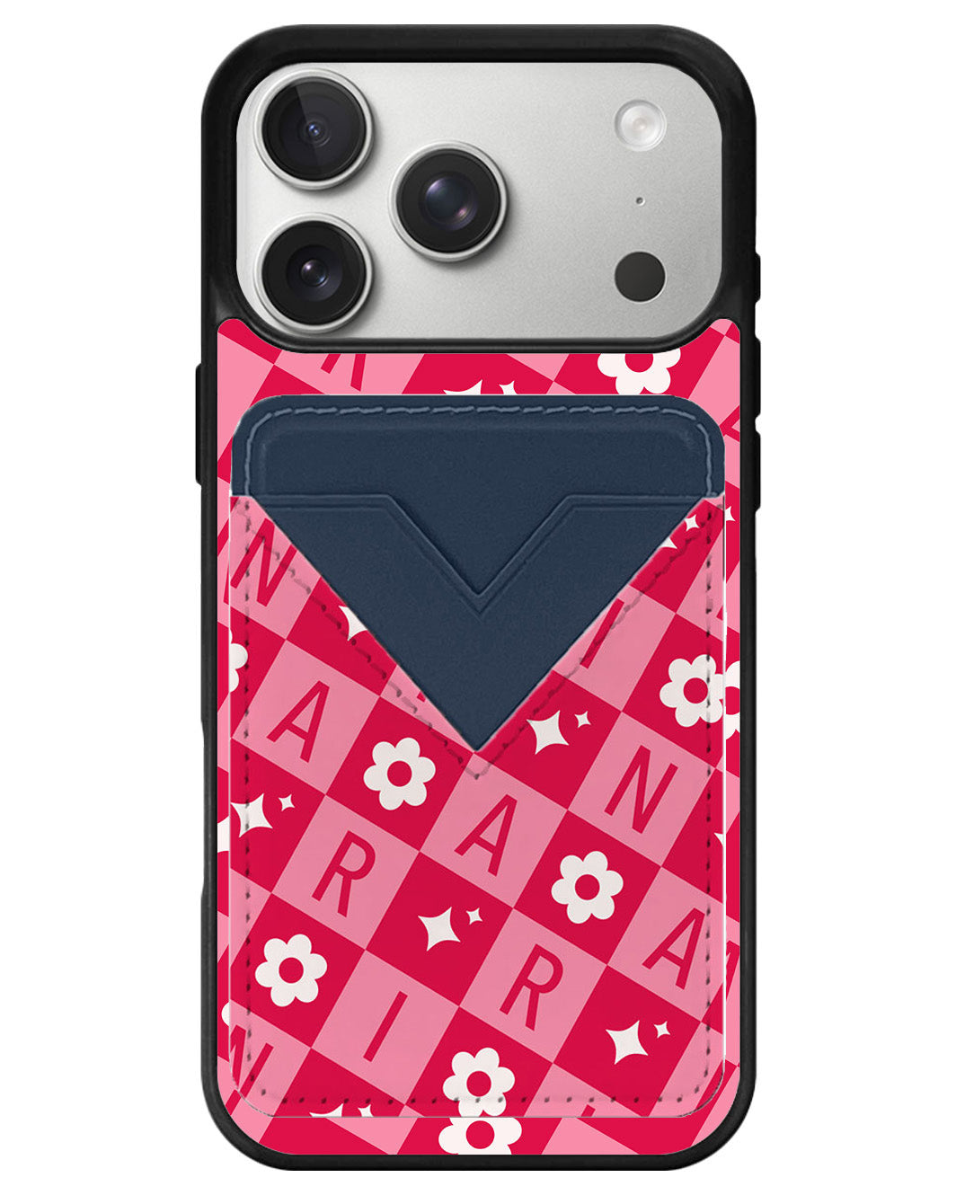 iPhone Avant Wallet Case - Flower Grid Monogram 1.0