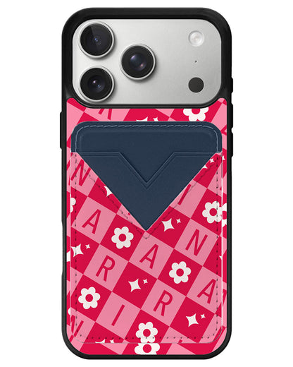 iPhone Avant Wallet Case - Flower Grid Monogram 1.0
