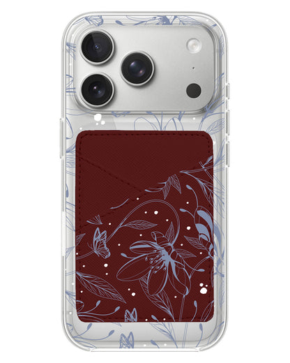 iPhone Phone Wallet Case - Sketchy Flower & Butterfly 2.0