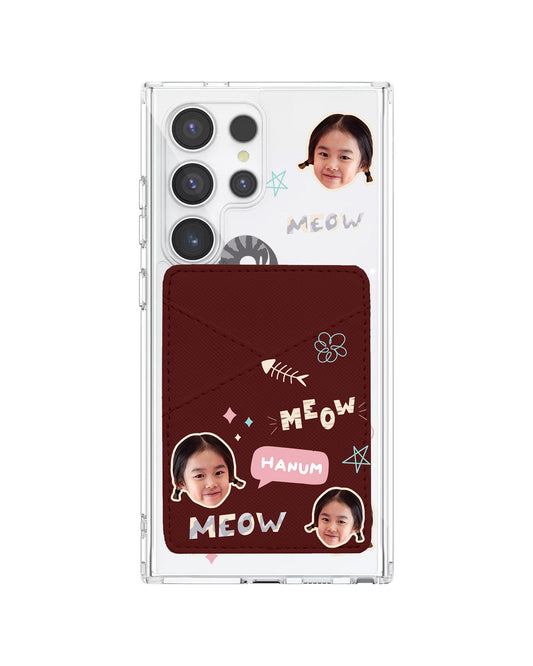 Android Phone Wallet Case - Face Grid Kitty