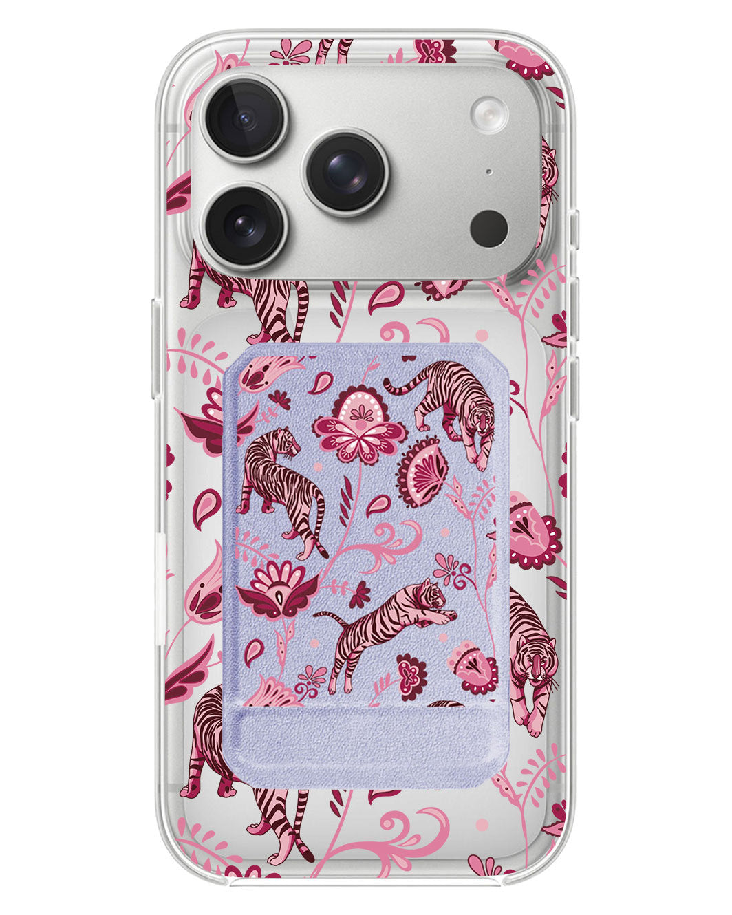 iPhone Magnetic Multifold Wallet - Tiger & Floral 2.0